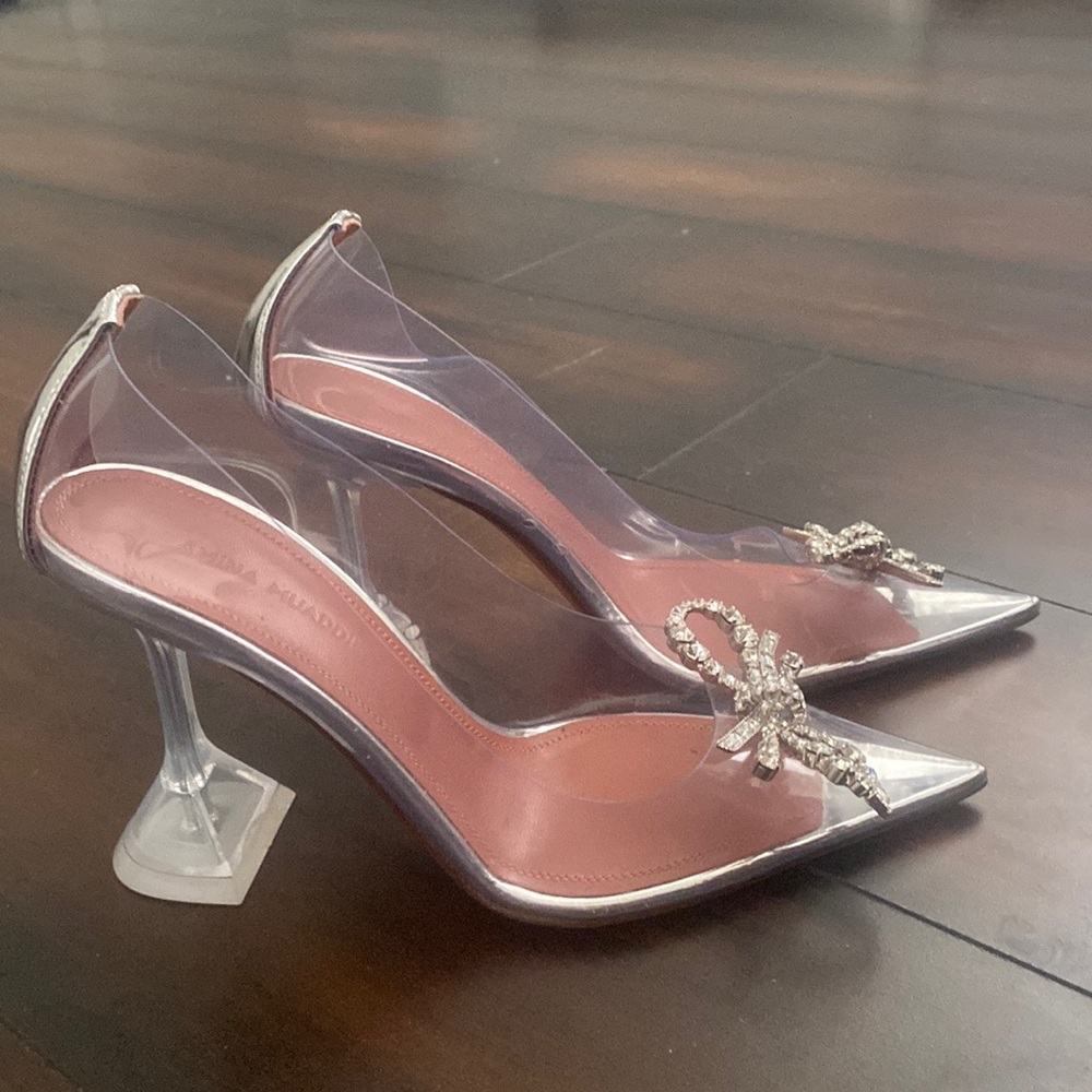 Authentic AMINA MUADDI heels transparent